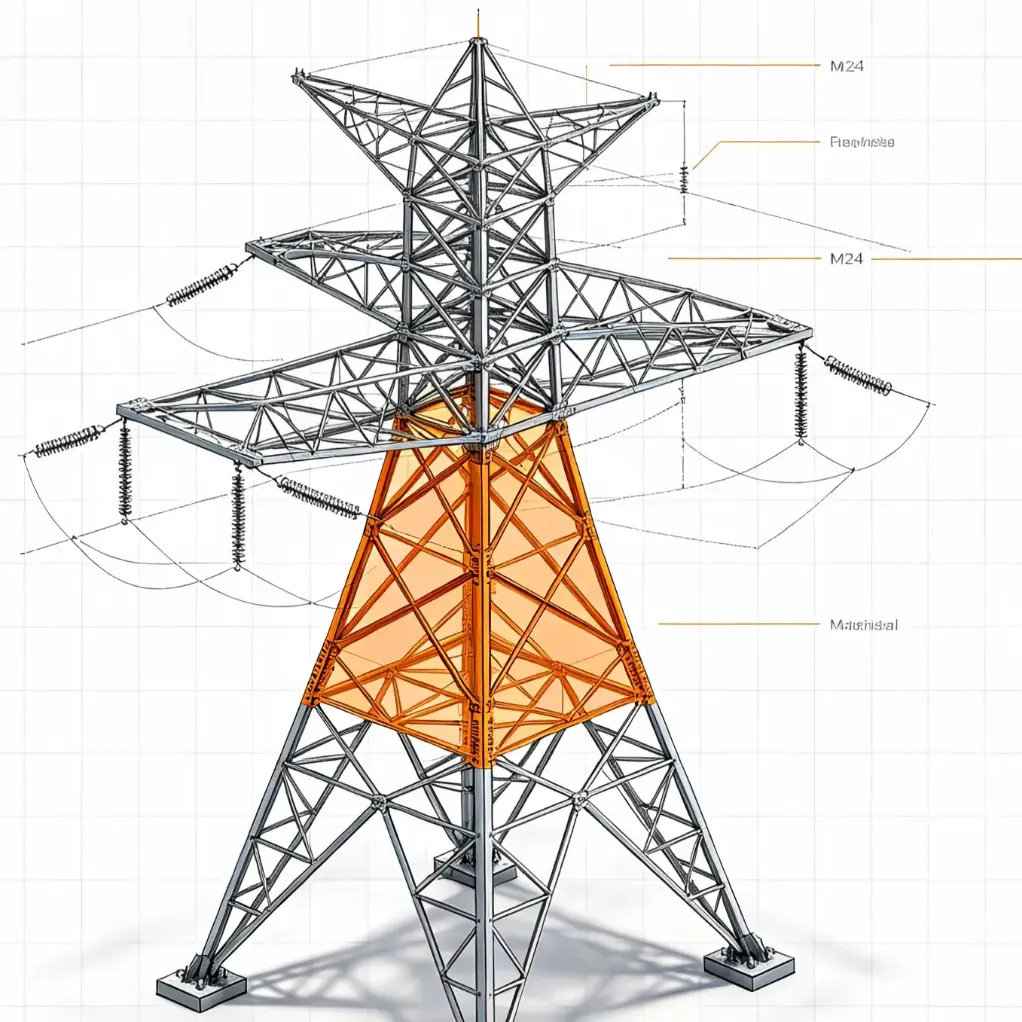 Materiálová analýza energetických oceľových veží